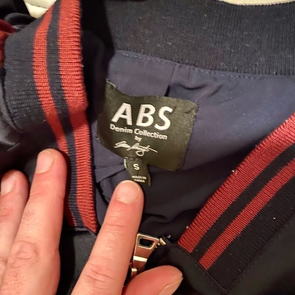 NAVY and maroon nylon varsity jacket size small - Picture 4 of 4